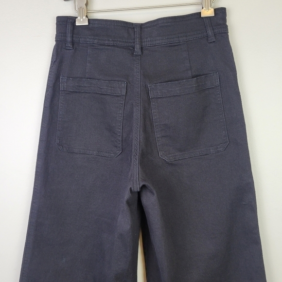 H&m Wide Leg Crop Pant High Waist Black - Picture 4 of 11